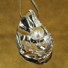 Pewter Oyster on Chain